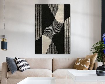 Abstraction géométrique en noir et blanc