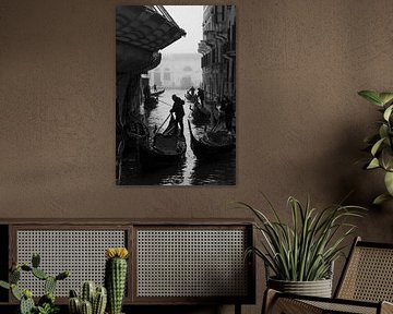Gondel-Silhouetten Venedig von Sander Groenendijk