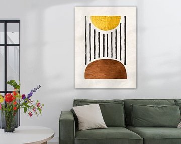 Organische Abstrakte Gold Kunst In Erdtönen Minimalistische von Online Arts