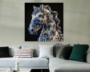 Delft Blue Horse Head van Christian Ovís
