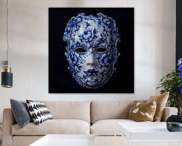Delft Blue Porcelain Mask