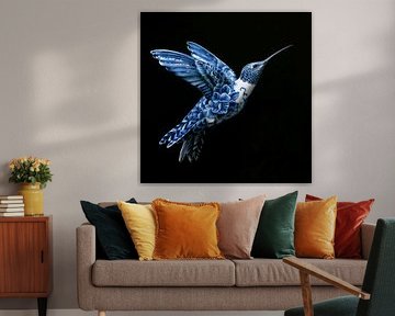 Delft Blue Hummingbird van Christian Ovís