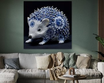 Delft Blue Hedgehog van Christian Ovís
