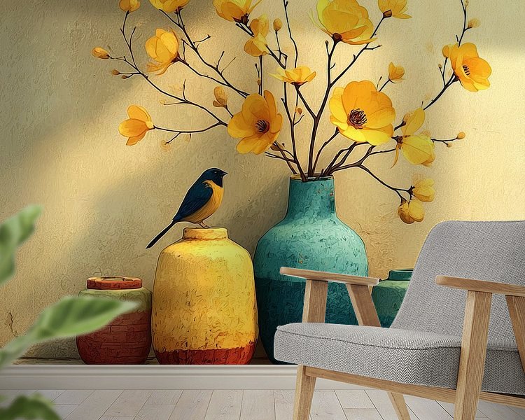 Voorbeeld van het werk in een kamer