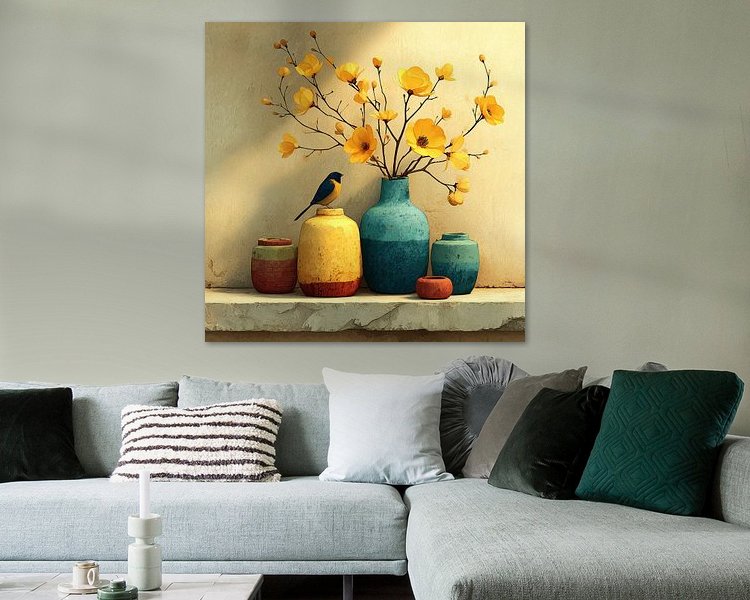 Voorbeeld van het werk in een kamer