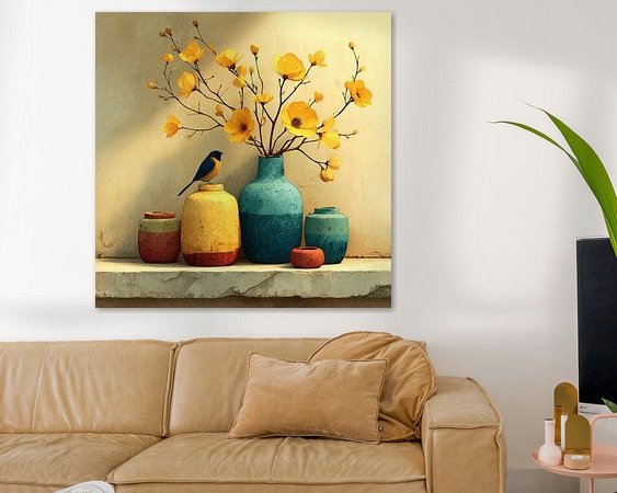 Voorbeeld van het werk in een kamer