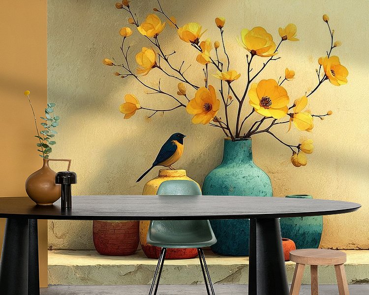 Voorbeeld van het werk in een kamer