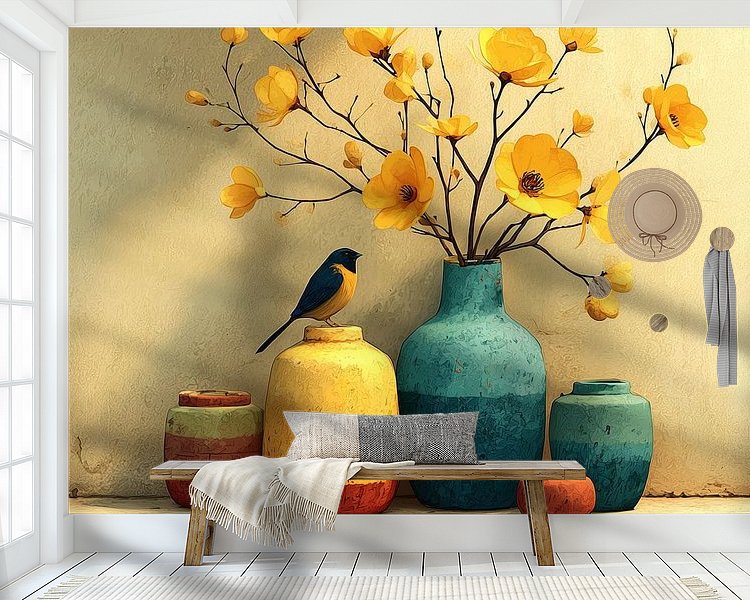 Voorbeeld van het werk in een kamer