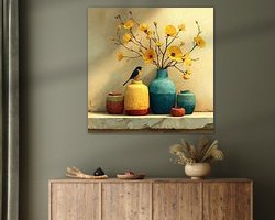 Voorbeeld van het werk in een kamer