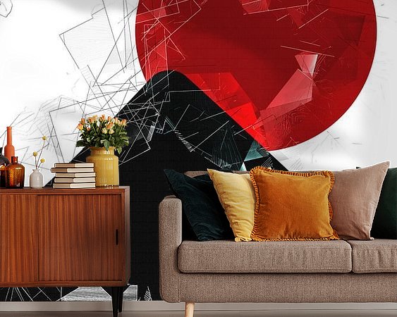 Voorbeeld van het werk in een kamer