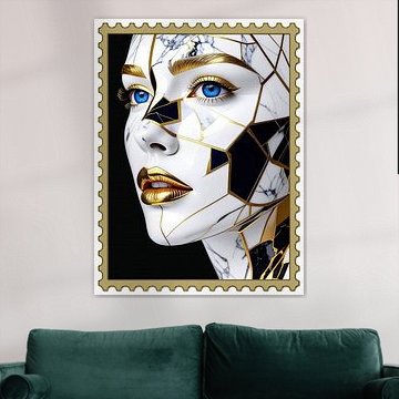 Briefmarke – Porträt in Gold und Marmor C