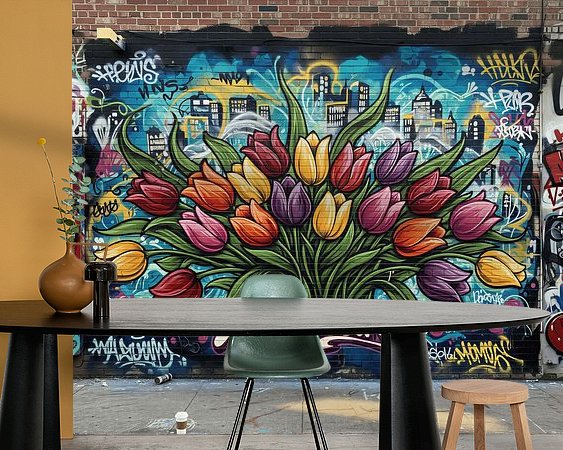 Voorbeeld van het werk in een kamer