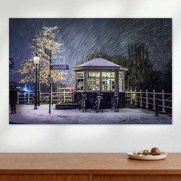 Brugwachtershuisje in de sneeuw - Weesp in Beeld