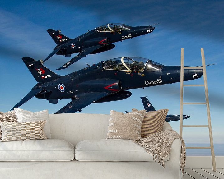 Sfeerimpressie behang: Koninklijke Canadese Luchtmacht CT-155 Hawks van Dirk Jan de Ridder