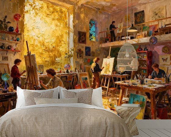 Voorbeeld van het werk in een kamer