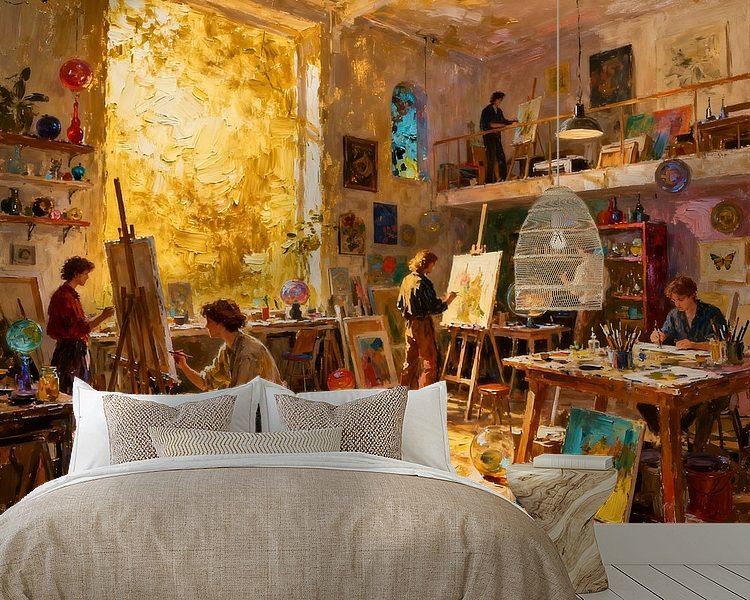 Voorbeeld van het werk in een kamer