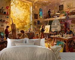 Voorbeeld van het werk in een kamer