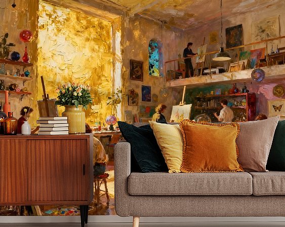 Voorbeeld van het werk in een kamer