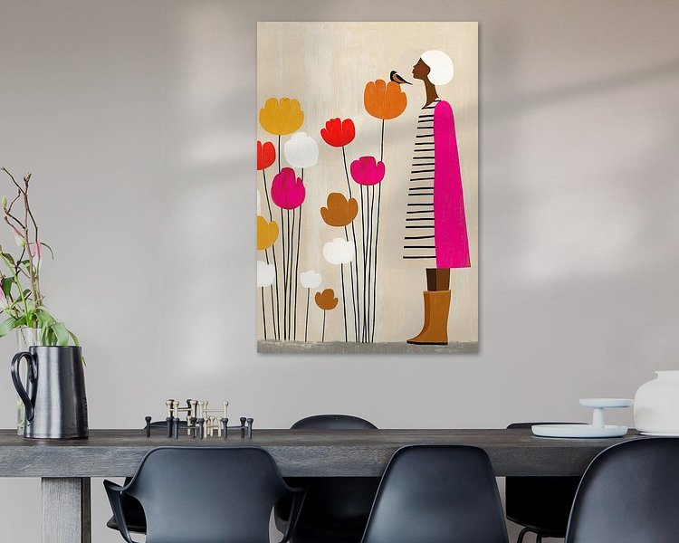 Voorbeeld van het werk in een kamer