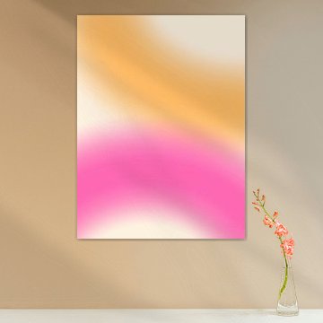 Soft Colour Transition in Peach and Fuchsia – Abstract Modern Wall Decoration