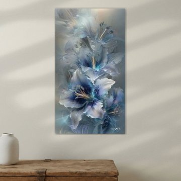 bloem in het blauw van Gelissen Artworks