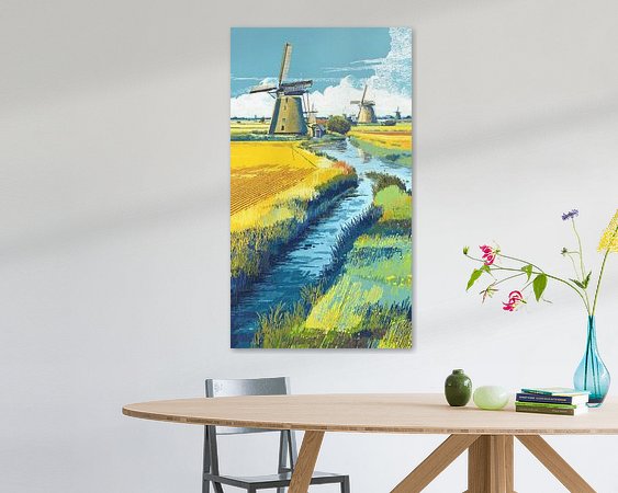 Voorbeeld van het werk in een kamer
