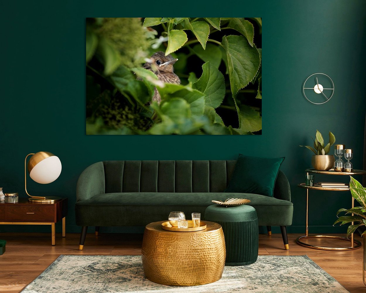 Voorbeeld van het werk in een kamer