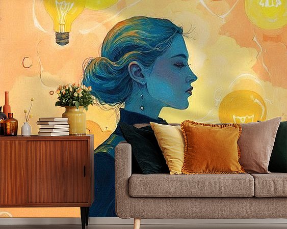 Voorbeeld van het werk in een kamer