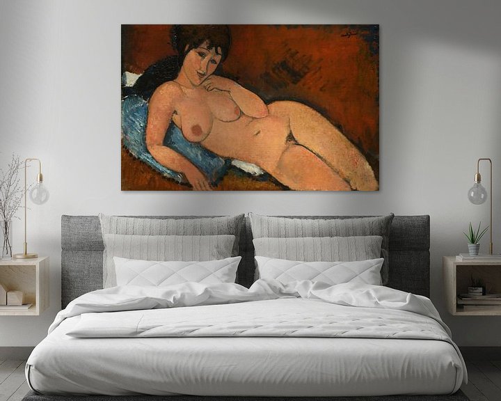 Beispiel: Akt auf einem blauen Kissen, Amedeo Modigliani