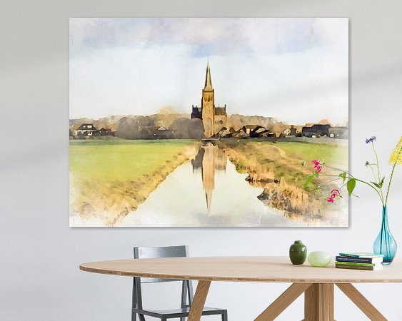 Voorbeeld van het werk in een kamer