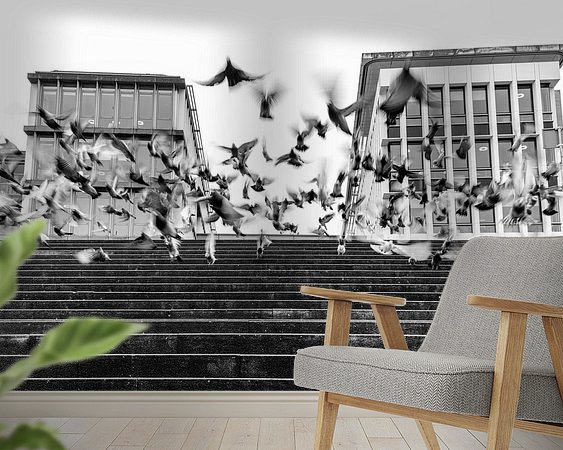 Voorbeeld van het werk in een kamer