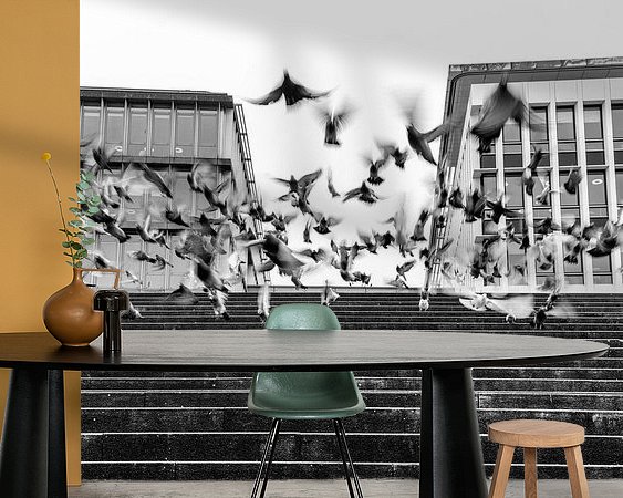 Voorbeeld van het werk in een kamer