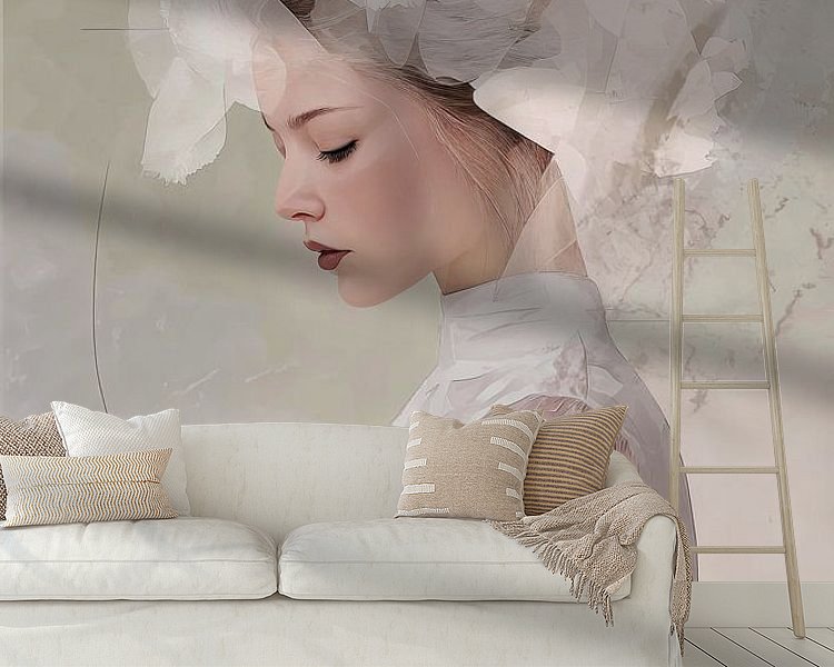 Voorbeeld van het werk in een kamer