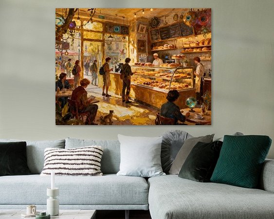 Voorbeeld van het werk in een kamer