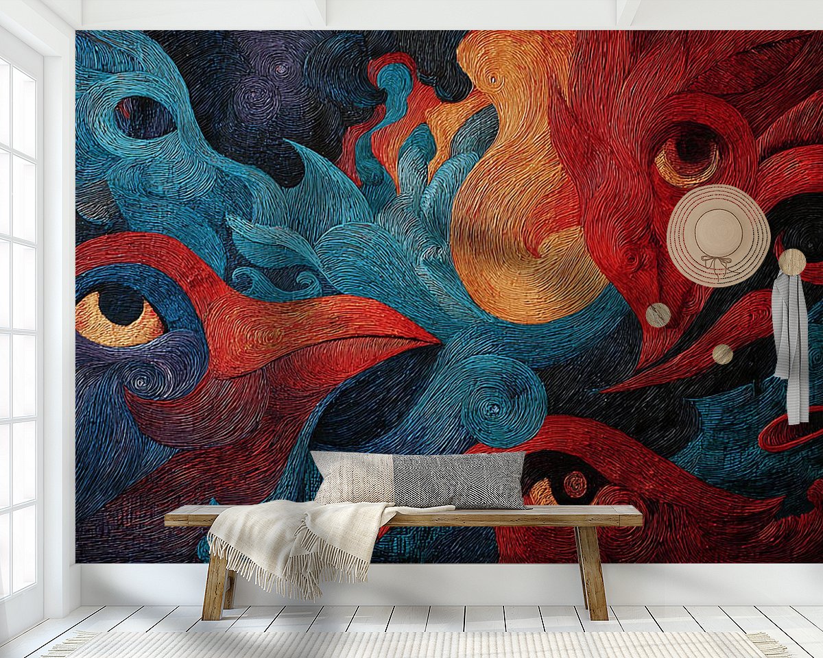 Voorbeeld van het werk in een kamer