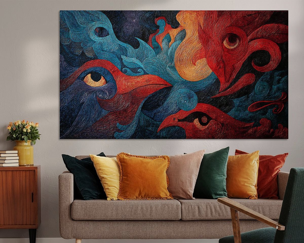 Voorbeeld van het werk in een kamer