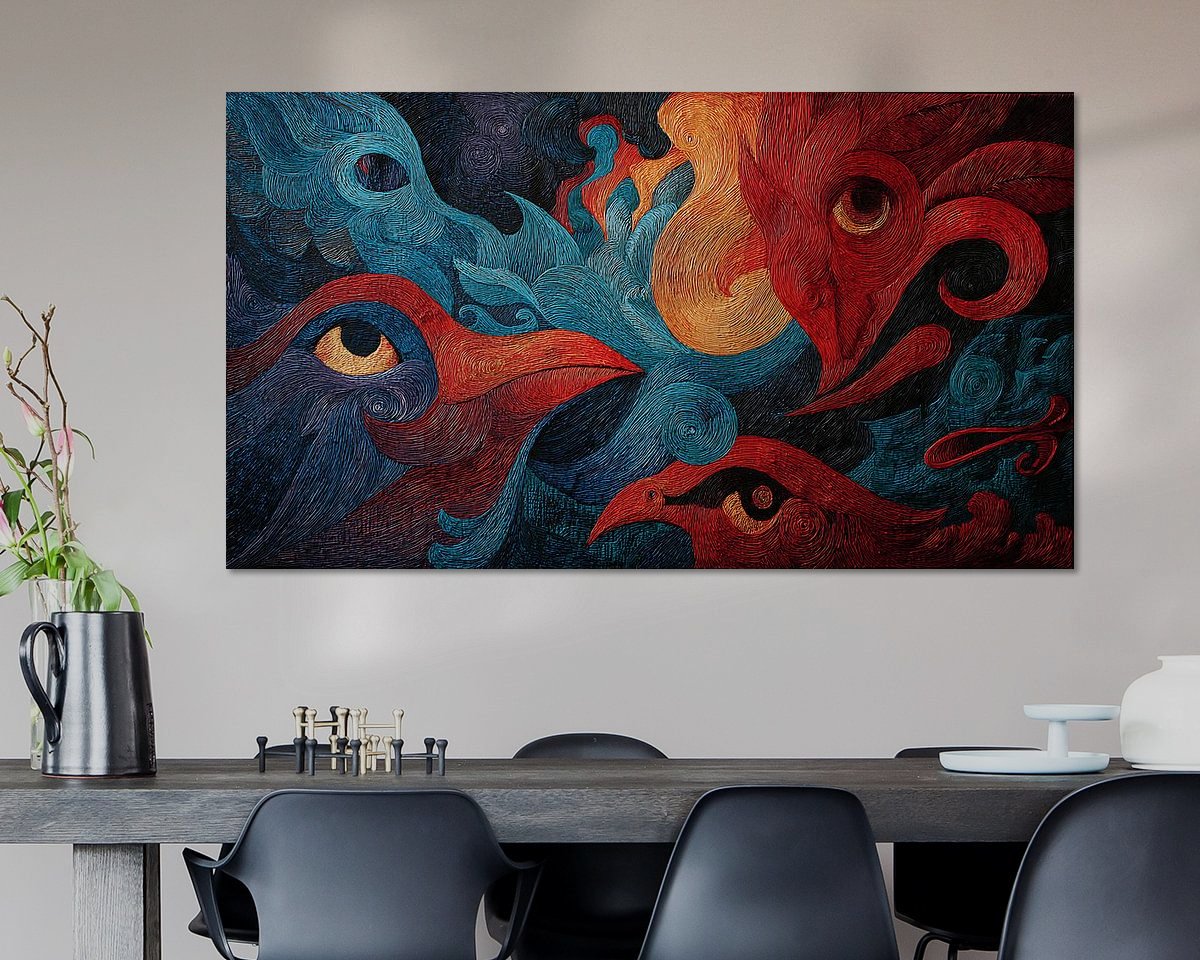 Voorbeeld van het werk in een kamer