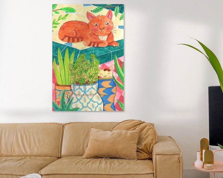 Voorbeeld van het werk in een kamer