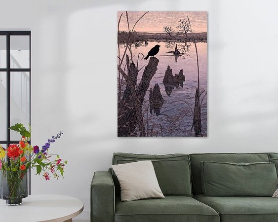 Voorbeeld van het werk in een kamer