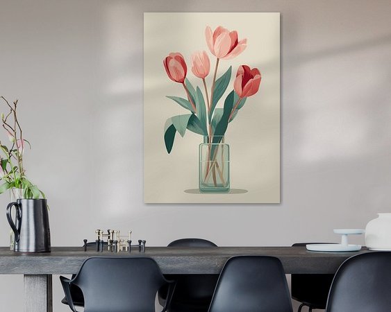 Voorbeeld van het werk in een kamer