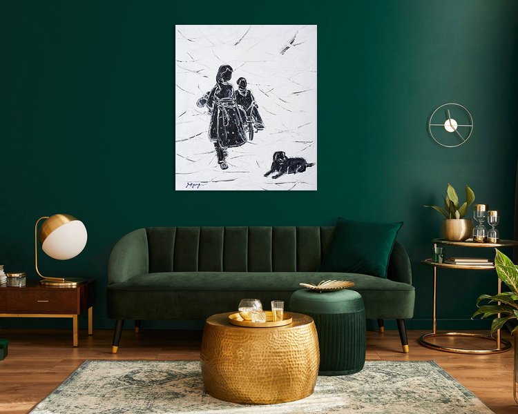 Voorbeeld van het werk in een kamer