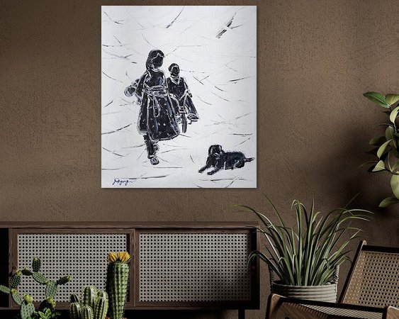 Voorbeeld van het werk in een kamer