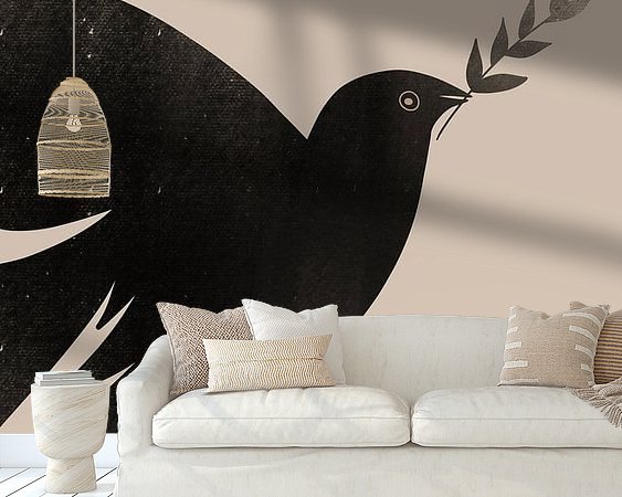 Voorbeeld van het werk in een kamer