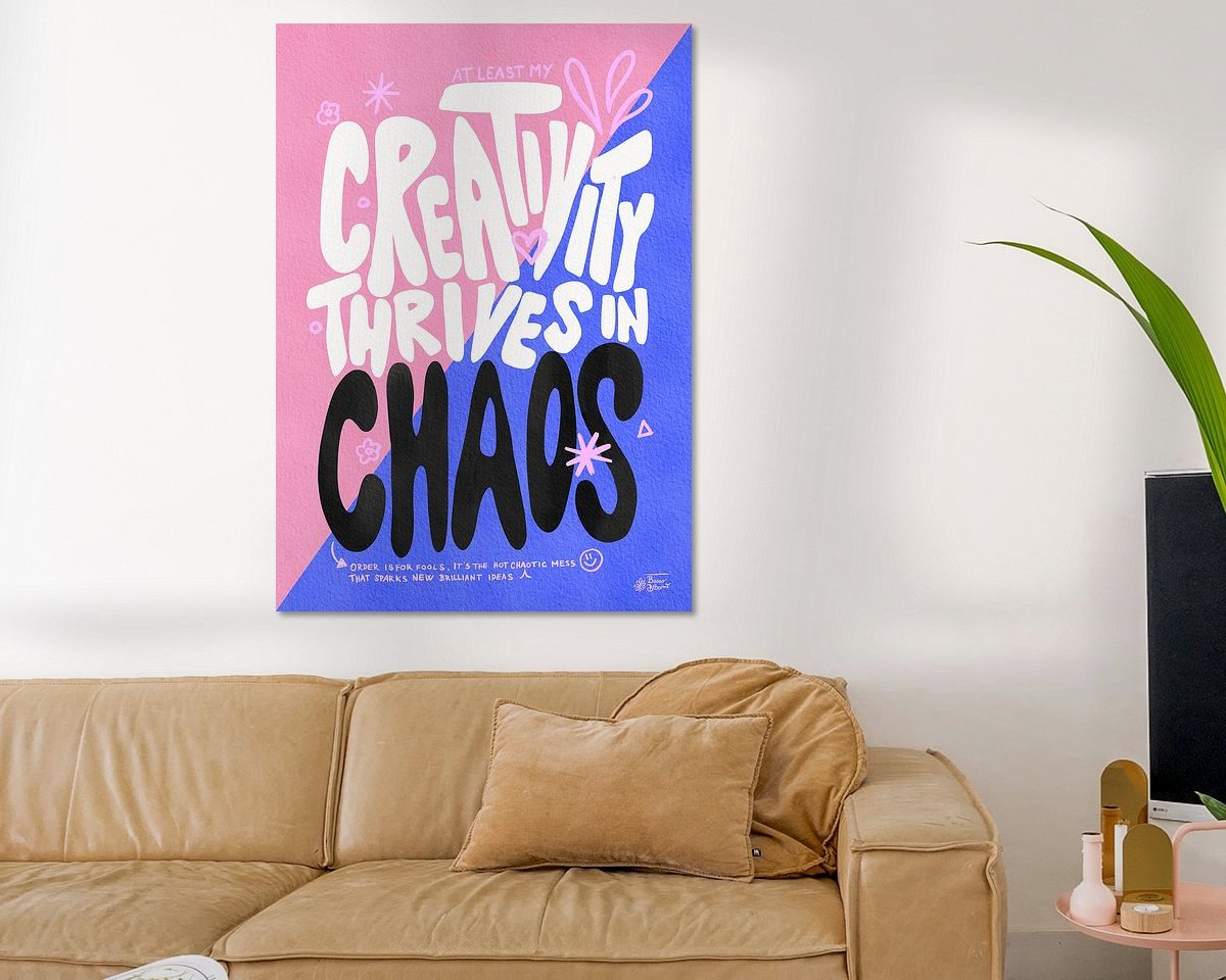 Voorbeeld van het werk in een kamer
