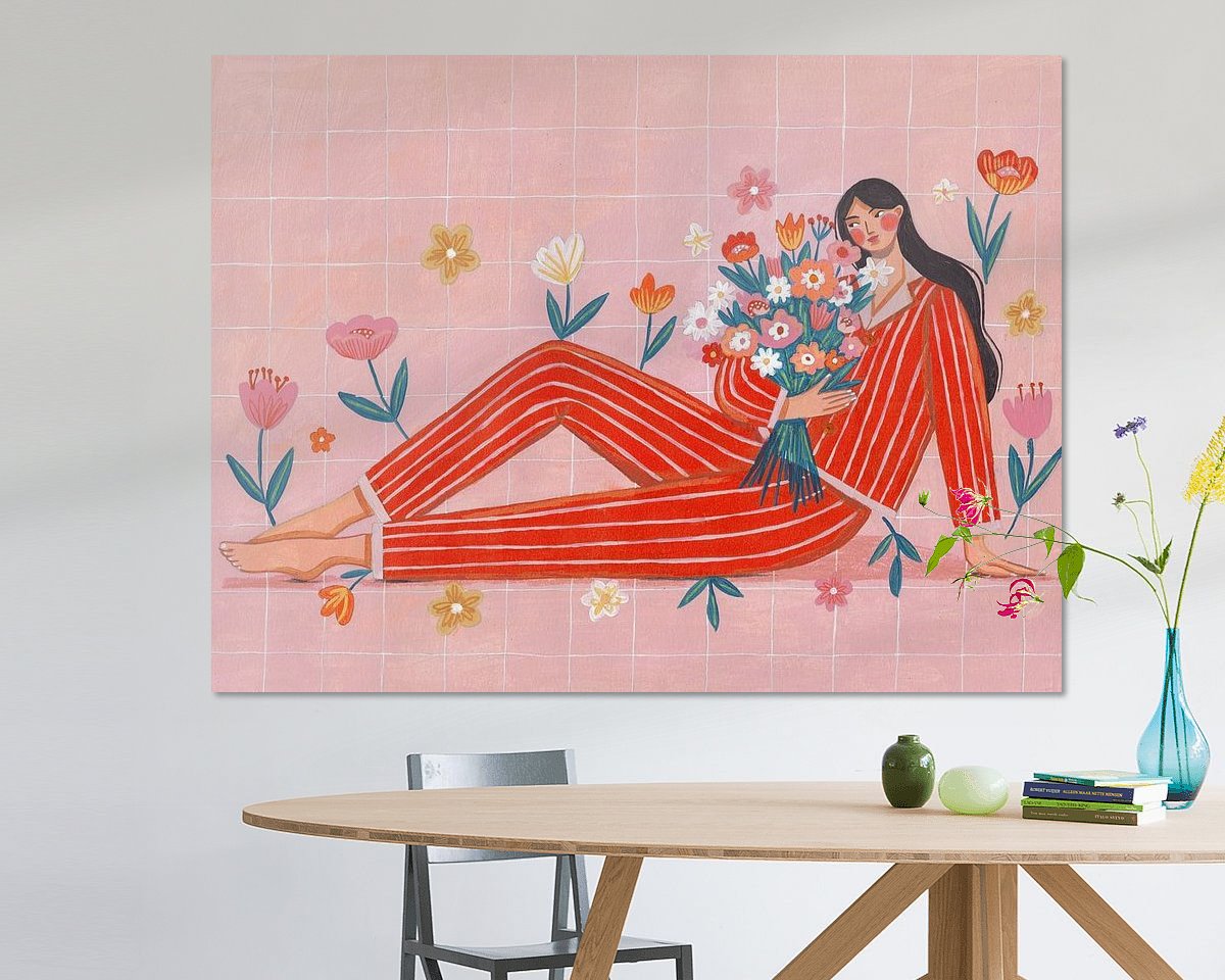Voorbeeld van het werk in een kamer
