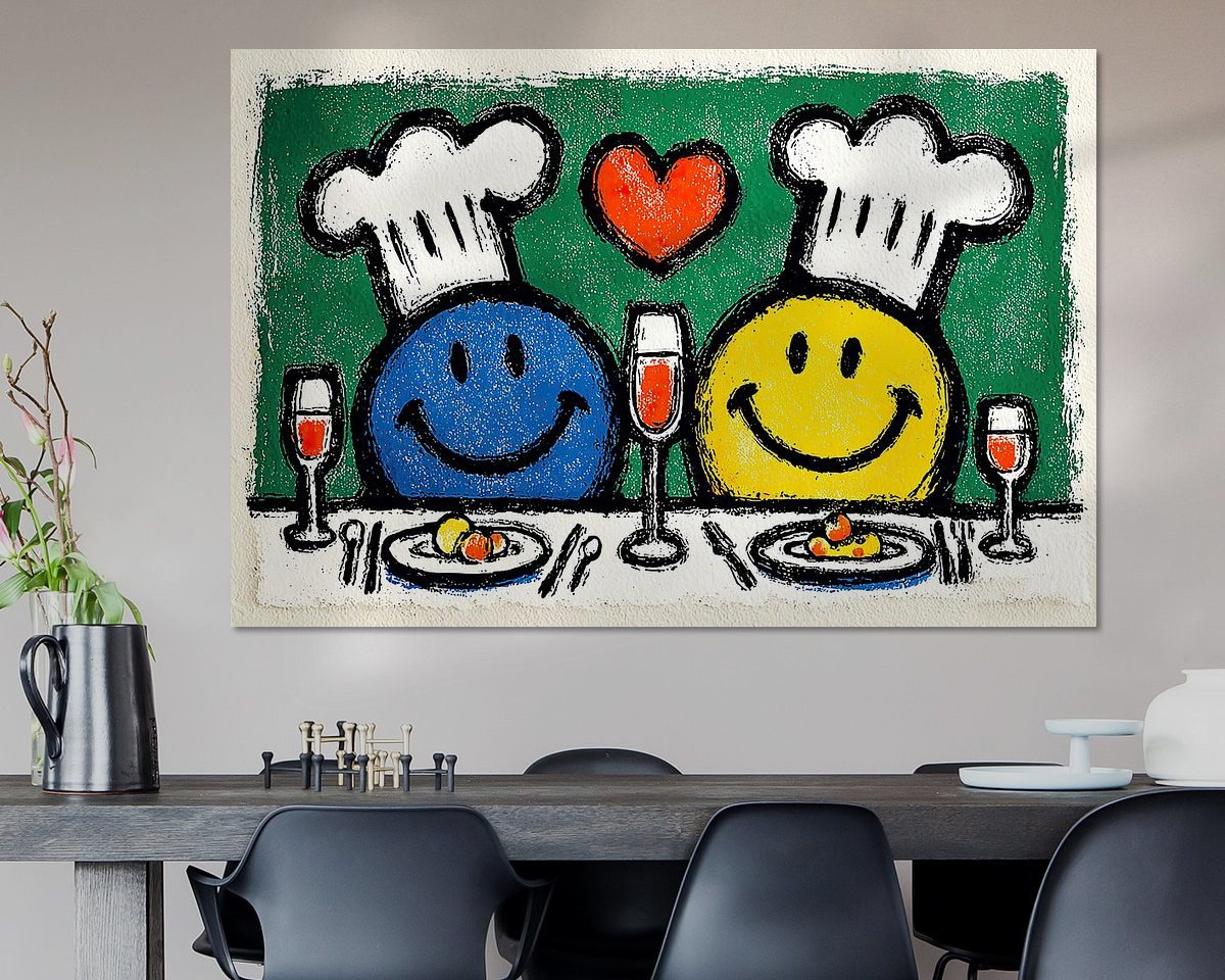 Voorbeeld van het werk in een kamer