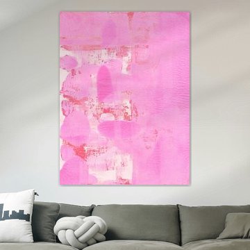 Abstrakte Malerei in Rosa, Weiß und Rot. von Dina Dankers