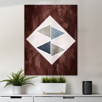 Art abstrait géométrique moderne dans des tons ocres