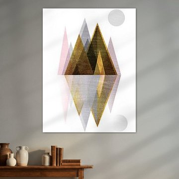 Art abstrait géométrique moderne dans des tons ocres