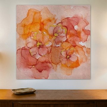 Abstract Brilliance IV - Tangerine Twist with gold